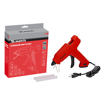 Клеевой пистолет, 11 мм, 40 (100) Вт, 18 г/мин, выключатель и индикатор напряжения// Matrix