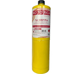 Газ MAP/Pro для пайки медных труб (1 л) ROTORICA RT.7220500