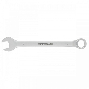 Ключ комбинированный, 17 мм, CrV, матовый хром// Stels