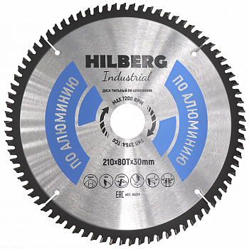 Диск пильный Hilberg Industrial Алюминий 210x80Т*30мм *НОВИНКА*
