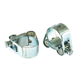 Хомуты металлические, силовые 23-25 мм, ширина 18 мм, шарнирные, W1, 2 шт.// Сибртех