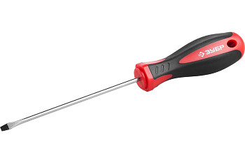 Отвертка ЗУБР "МАСТЕР", Cr-v, эргономичная двухкомпонентная рукоятка, SL3,0x100мм