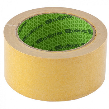 Лента клейкая двусторонняя, 50 мм х 5 м, на полипропиленовой основе// Сибртех
