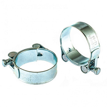 Хомуты металлические, силовые 52-55 мм, ширина 22 мм, шарнирные, W1, 2 шт.// Сибртех