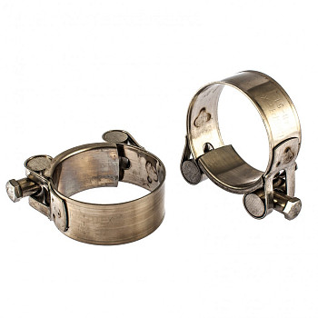 Хомуты металлические, силовые 48-51 мм, ширина 22 мм, шарнирные, W4, 2 шт.// Сибртех