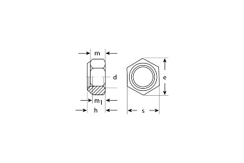 Гайка с нейлоновым кольцом Зубр DIN 985, M14, 5 кг, кл.пр. 6, оцинкованная 303580-14