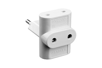 Электрический разветвитель STAYER MAXElectro, 3 гнезда, 6А/220В 55090-3