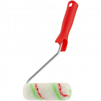 Мини-валик в сборе "Эмали",110мм,ворс 12мм,D 16 мм,D ручки 6 мм,полиамид,полиакрил// Сибртех