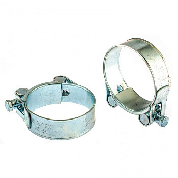 Хомуты металлические, силовые 56-59 мм, ширина 22 мм, шарнирные, W1, 2 шт.// Сибртех