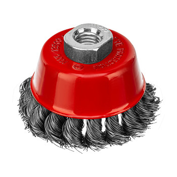 Щетка для УШМ, 75 мм, М14, "чашка", крученая проволока 0,35 мм// Matrix