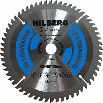 Диск пильный Hilberg Industrial Алюминий 180x60Т*20мм *НОВИНКА*