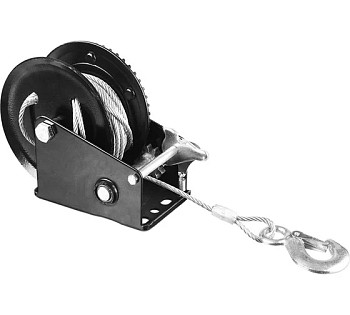 Лебедка ручная барабанная STAYER "MASTER", тяговая, тросовая, 0,45т, 8м