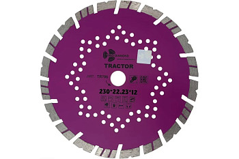 Диск алмазный отрезной TURBO SEGMENT Tractor 230x12*22.23мм Trio Diamond