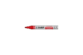 Маркер-краска ЗУБР МК-750 красный, 2-4 мм, круглый наконечник