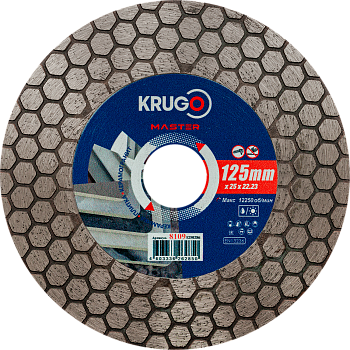 Диск алмазный для резки плитки под 45 градусов 125х25 mm KRUGO MASTER