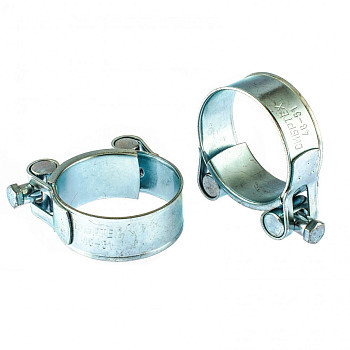 Хомуты металлические, силовые 48-51 мм, ширина 22 мм, шарнирные, W1, 2 шт.// Сибртех