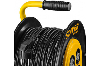 Удлинитель на катушке STAYER "MS 207", 40 м, 2200 Вт, 4 гнезда, ПВС, 55073-40