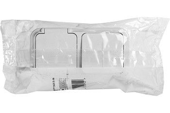 Блок: одноместная розетка с заземлением и защитной крышкой IP54, 16А, 220В + двухклавишный выключате