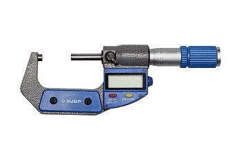 Гладкий цифровой микрометр МКЦ 50, диапазон 25-50мм, шаг измерения 0,001мм Зубр "ЭКСПЕРТ" 34482-50