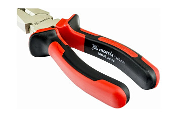 Плоскогубцы NICKEL, 160 мм, никелированные, двухкомпонентные рукоятки// Matrix