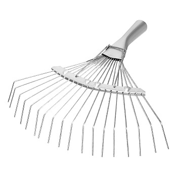 Грабли веерные оцинкованные 18 зубьев, без черенка, круглый зуб, Россия// Сибртех