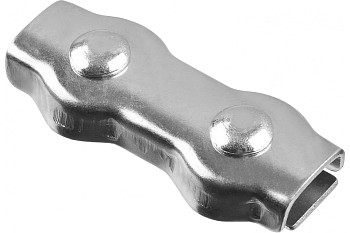 Зажим троса ЗУБР двойной, 5мм, 2 шт, оцинкованный, 304446-05