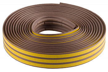 Резиновый самоклеящийся уплотнитель Зубр профиль "P", коричневый, 16м 40932-016