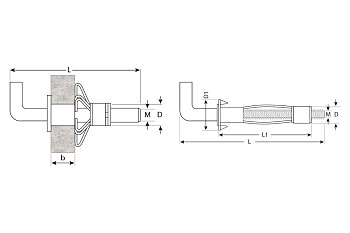 Анкер Зубр МОЛЛИ 100 шт, оцинкованный 302512-04-032