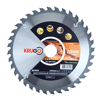 Диск пильный по дереву 210x2.4/1.6x36Tx30mm KRUGO