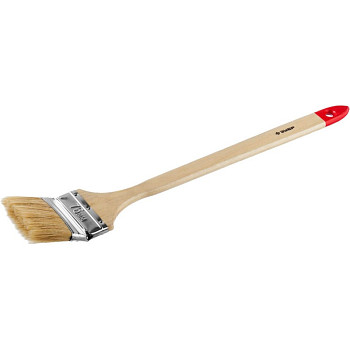 Кисть радиаторная угловая ЗУБР "УНИВЕРСАЛ-МАСТЕР", светлая натуральная щетина, деревянная ручка, 75м