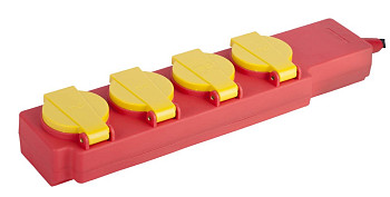 Влагозащищенный электрический удлинитель, 4 гнезда, с крышками, 5м, СВЕТОЗАР SV-55044-5