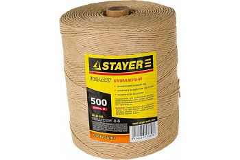 Шпагат STAYER упаковочный, бумажный, коричневый, 500м