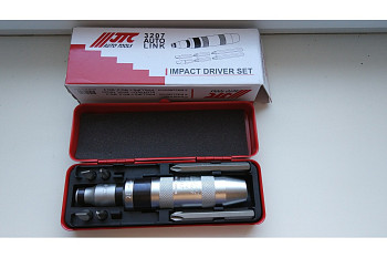 Ударная отвертка с битами JTC-6 шт 1/20-3207