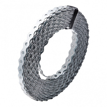 Лента перфорированная вентиляц., "волна", 0,55 мм, LP VLN 1,2 см х 25 м, цинк, Россия// Сибртех