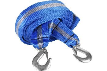 Трос буксировочный ЗУБР "ЭКСПЕРТ", 2 крюка, сумка, 5м, 5т