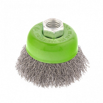 Щетка для УШМ, 65 мм, М14, "чашка", витая проволока, 0,3 мм// Сибртех