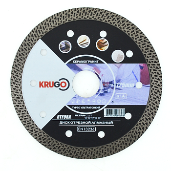 Диск алмазный по керамике супертонкий турбо TF 125x1.4x22.23x10mm KRUGO