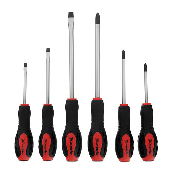 Набор ударных отверток 6шт., PH1x75, PH2x100, PH3x150, SL5x75,SL6x100, SL8x150, CrV// Matrix