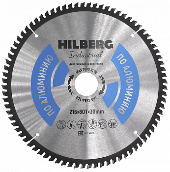 Диск пильный Hilberg Industrial Алюминий 216x80Т*30мм *НОВИНКА*
