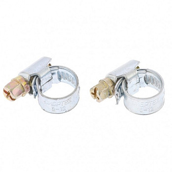 Хомуты металлические стандартное болтовое крепление 8-12 мм, ширина 9 мм, 2 шт.// Сибртех