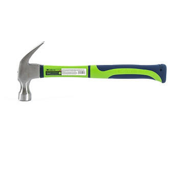 Молоток-гвоздодер,450г, с магнитом, фибергласовая обрезиненная рукоятка// Сибртех